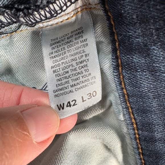 Lucky Brand Jeans Mens 42 Blue 110 Slim Straight Dark Wash Stretch - Picture 4 of 15
